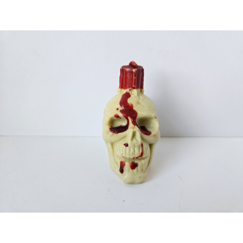 Vintage Halloween candle bloody skull 2 3/4"